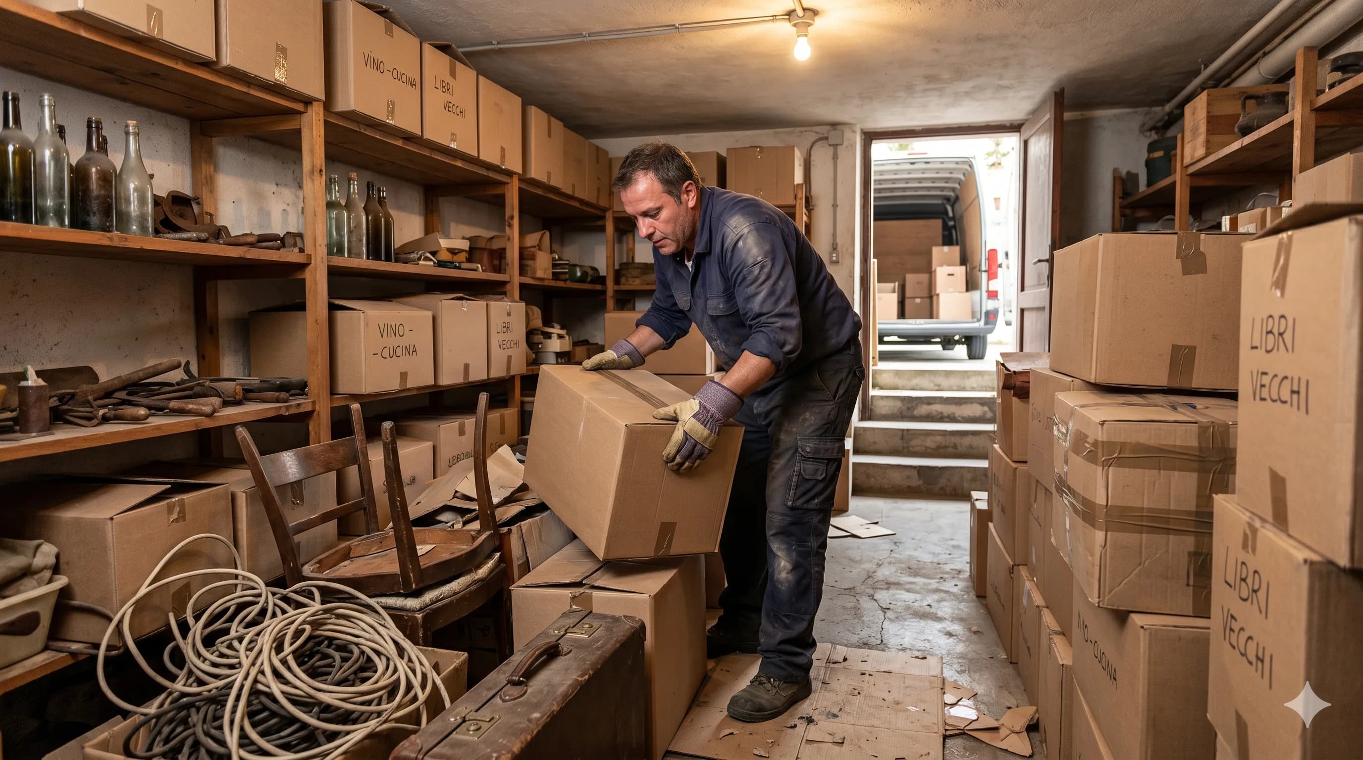 Come svuotare una cantina piena a Milano