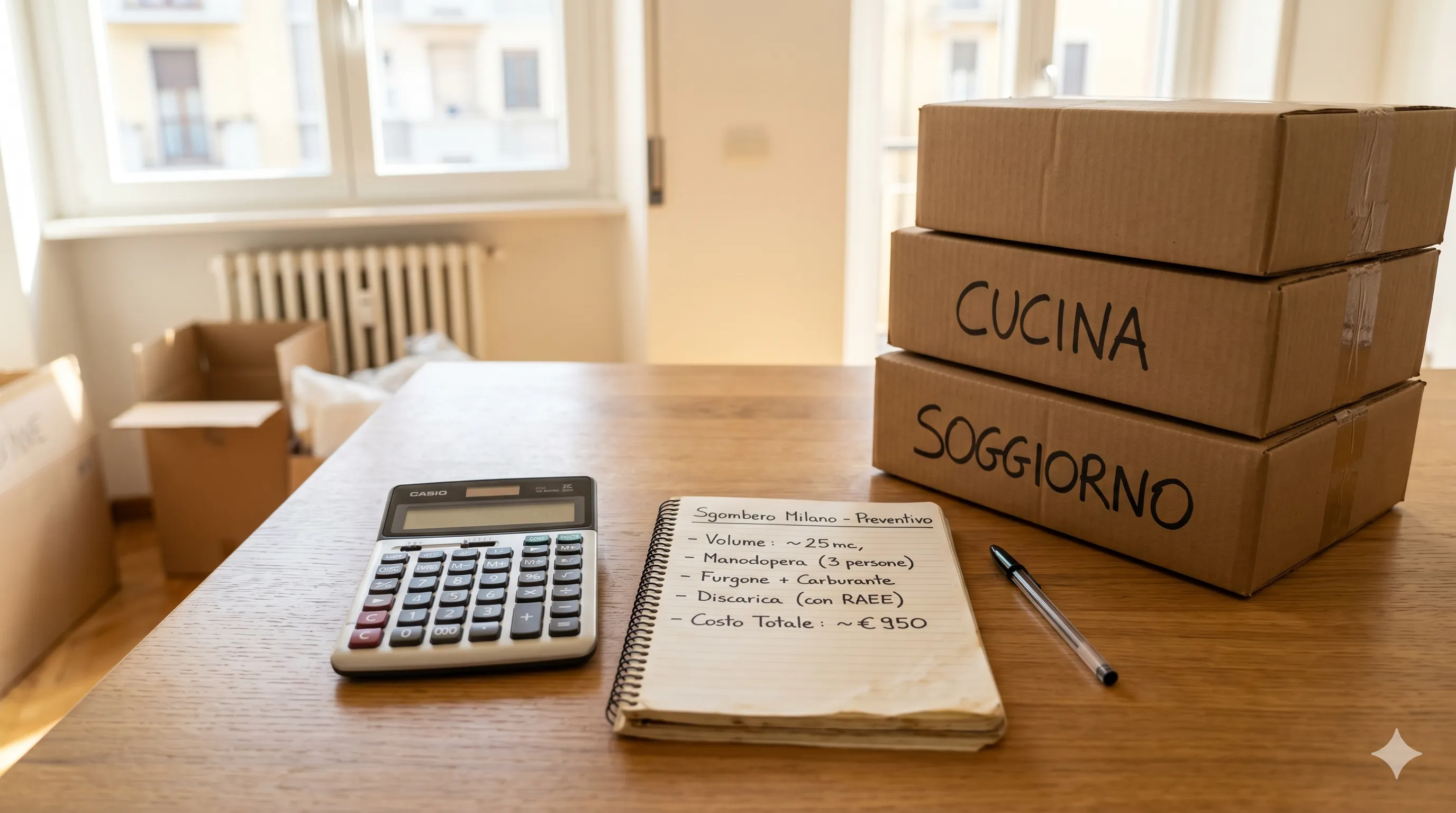 Calcolo del costo di uno sgombero appartamento a Milano
